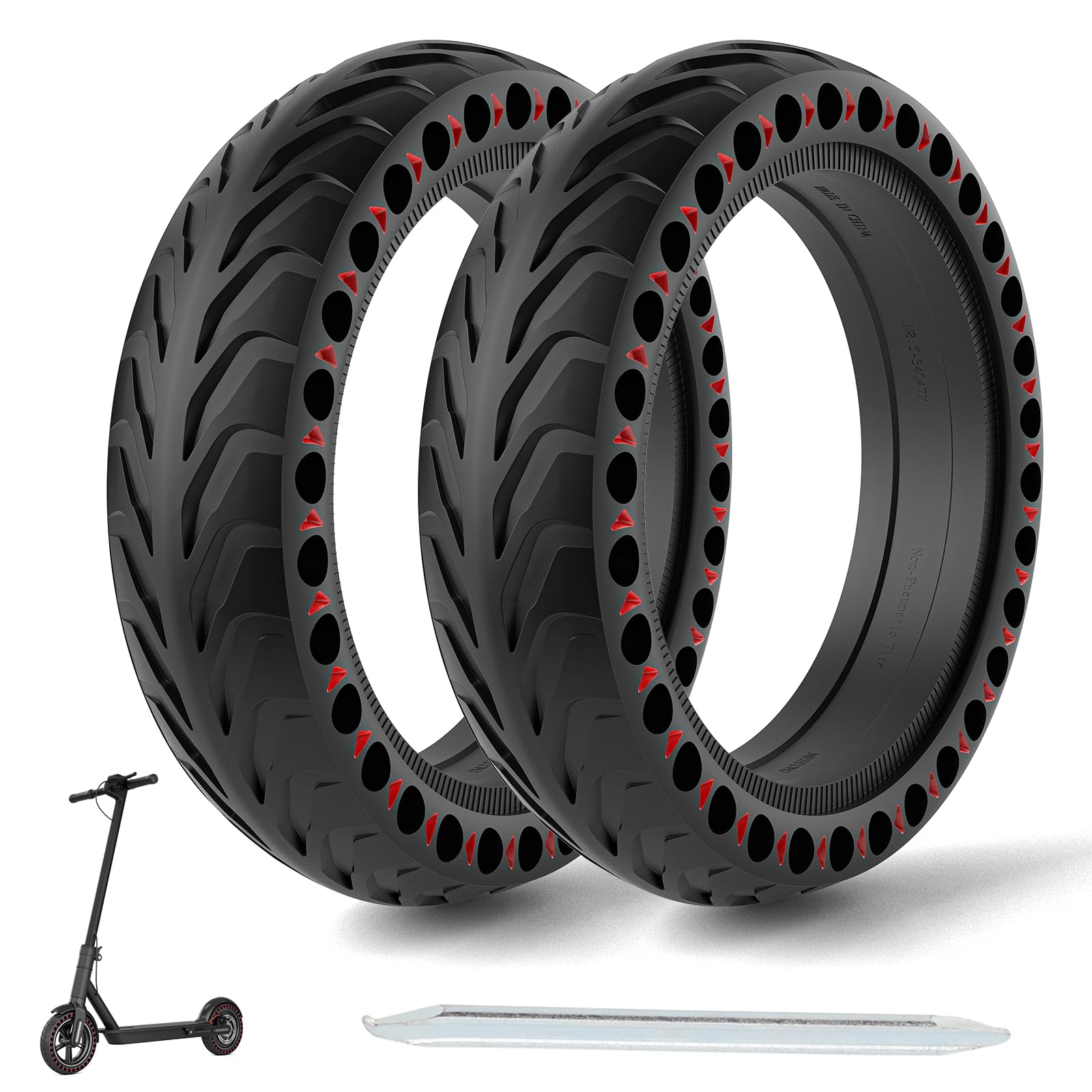 OUXI Xiaomi M365 Reifen, 8,5 Zoll Ersatzreifen Solid Reifen Mit 1 Montagewerkzeug Für Mijia Mi Xiaomi M365/M365 Pro Elektro-Scooter Vollgummi Tyre Reifen, 8.5 Zoll Ersatzräder von OUXI