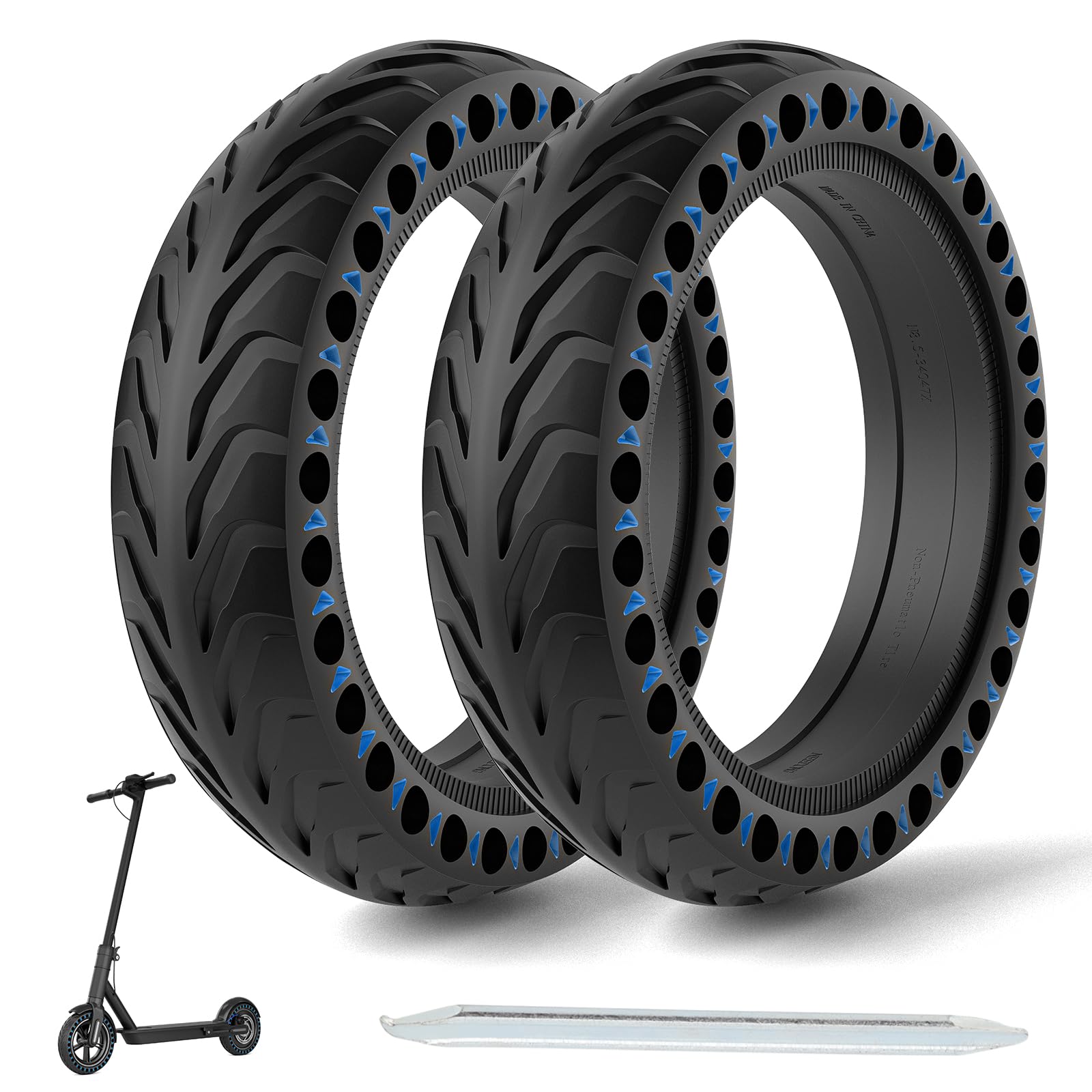 OUXI Xiaomi M365 Reifen, 8,5 Zoll Ersatzreifen Solid Reifen Mit 1 Montagewerkzeug Für Mijia Mi Xiaomi M365/M365 Pro Elektro-Scooter Vollgummi Tyre Reifen, 8.5 Zoll Ersatzräder von OUXI