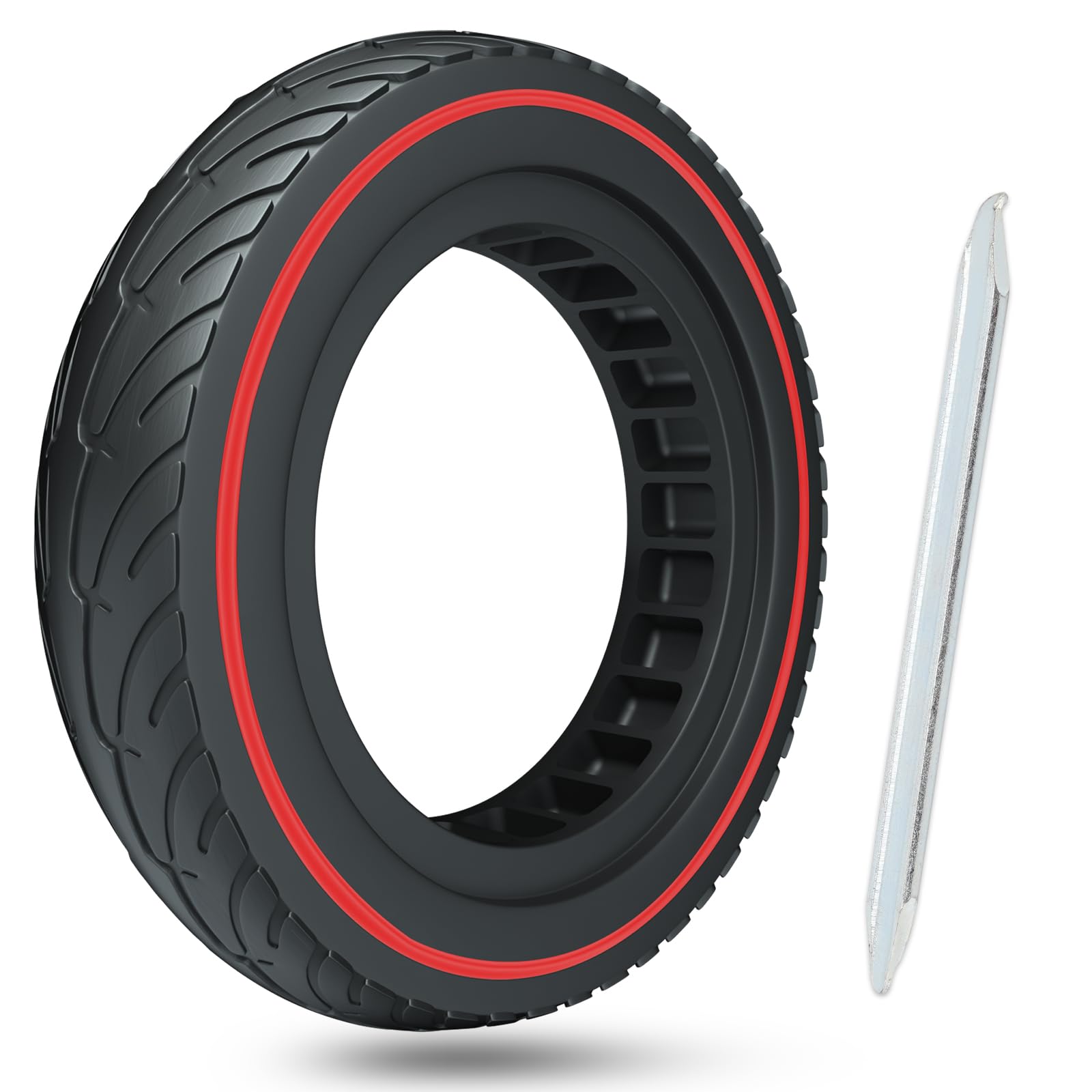 OUXI Xiaomi M365 Reifen 8,5" Solid Ersatzräder für Xiaomi Mijia M365/M365 Pro Elektro-Scooter, Vollgummi Tyre Reifen,Hochelastischer Elektro Scooter Reifen, Neuer Roter Kreis, Farbenfroher Stil von OUXI