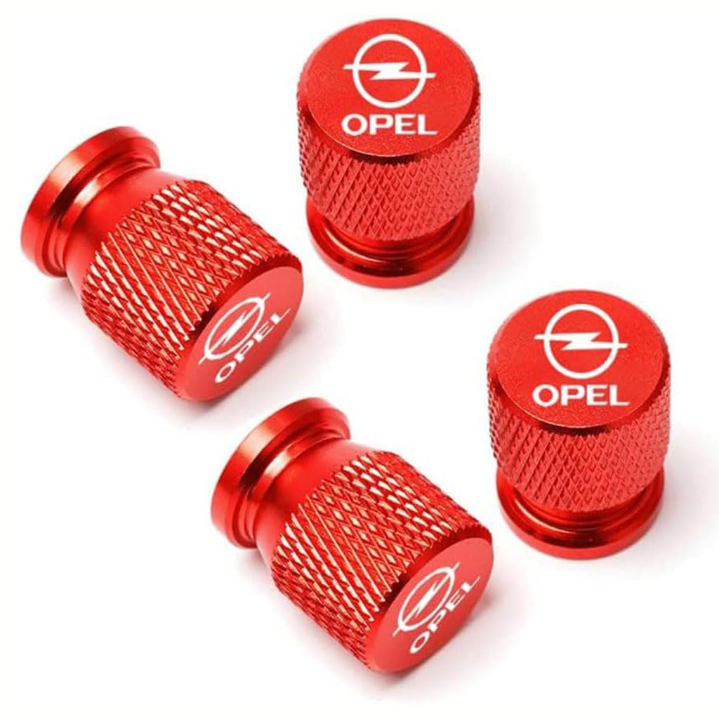 Auto Reifen Autoventil Ventilkappen für Opel Ampera 2012-2020,Wasserdicht Staubdicht Kappe Reifen Ventilkappen, Auto Dekorations Zubehör,Red von OUXVSLJA