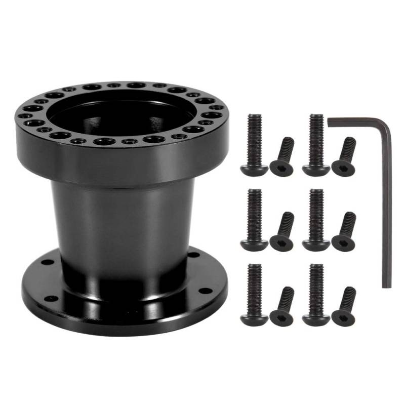 OVAQUIXI 3-Zoll-Universal-Auto-Lenkradnabe-Aluminium-Abstandshalter, Fahrzeugkontrolle Verbessert, Eloxierte Färbung (Black) von OVAQUIXI