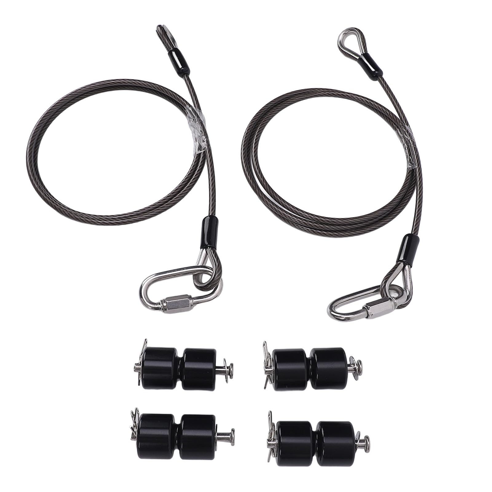 OVAQUIXI Anhänger Heckklappen Lift Kabel und Rollen Kit 125542 GMNR925, mit EZ Spring Clips, für Gorilla Lift Anhänger Tor Assist (Black) von OVAQUIXI