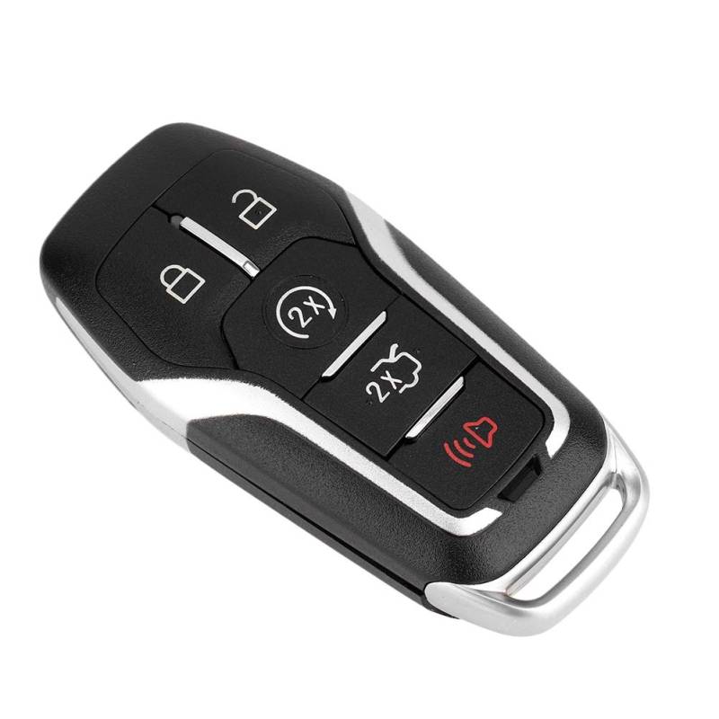 Schlüsselanhängergehäuse, 5-Tasten-Ersatz-Smart-Fob-Gehäusegehäuse, Kompatibel mit Mustang F 150, ABS-Material, Schwarze Farbe, FCC M3N-A2C31243800 von OVAQUIXI