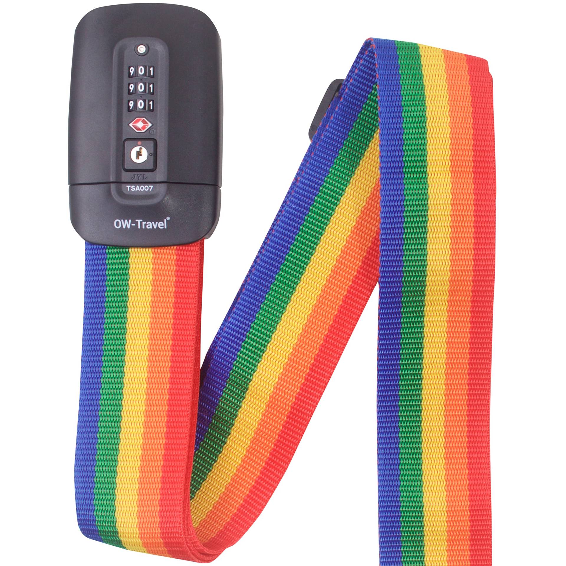 OW-Travel Kofferband Gurt mit TSA Schloss. Koffergurt mit adressschild (1 Stück Regenbogen)Koffergurt Mit Zahlenschloss.Luggage Strap Koffer Gurtband.Koffer Gurt Koffer band.Koffergurt Bunt Auffällig von OW-Travel