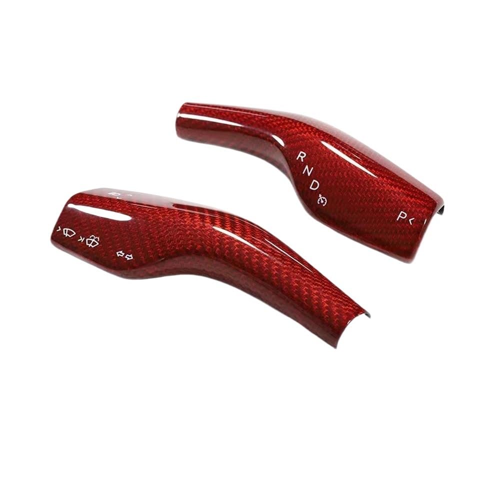 OWENJIAN 2X Kompatibel for Tesla Modell 3 Modell Y Innen Umbau Patch Modell 3 Auto Silikon Schwarz Rot Carbon Faser Spalte Shift Schutz Abdeckung(CF Red) von OWENJIAN