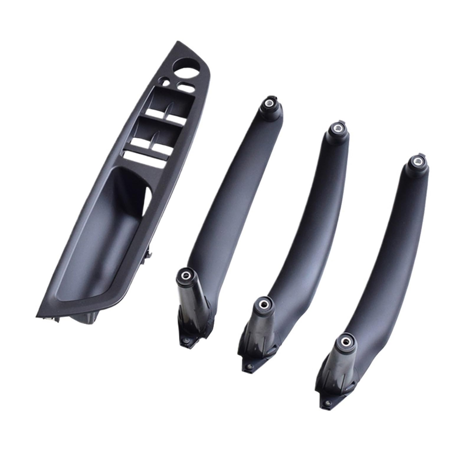 OWENJIAN Auto-Karbonfaser-ABS-Innentür-Armlehnengriff links rechts, Verkleidungszug, kompatibel mit BMW E70 E71 X5 X6 2007–2012 2013 2014(LHD Black 4Pcs) von OWENJIAN