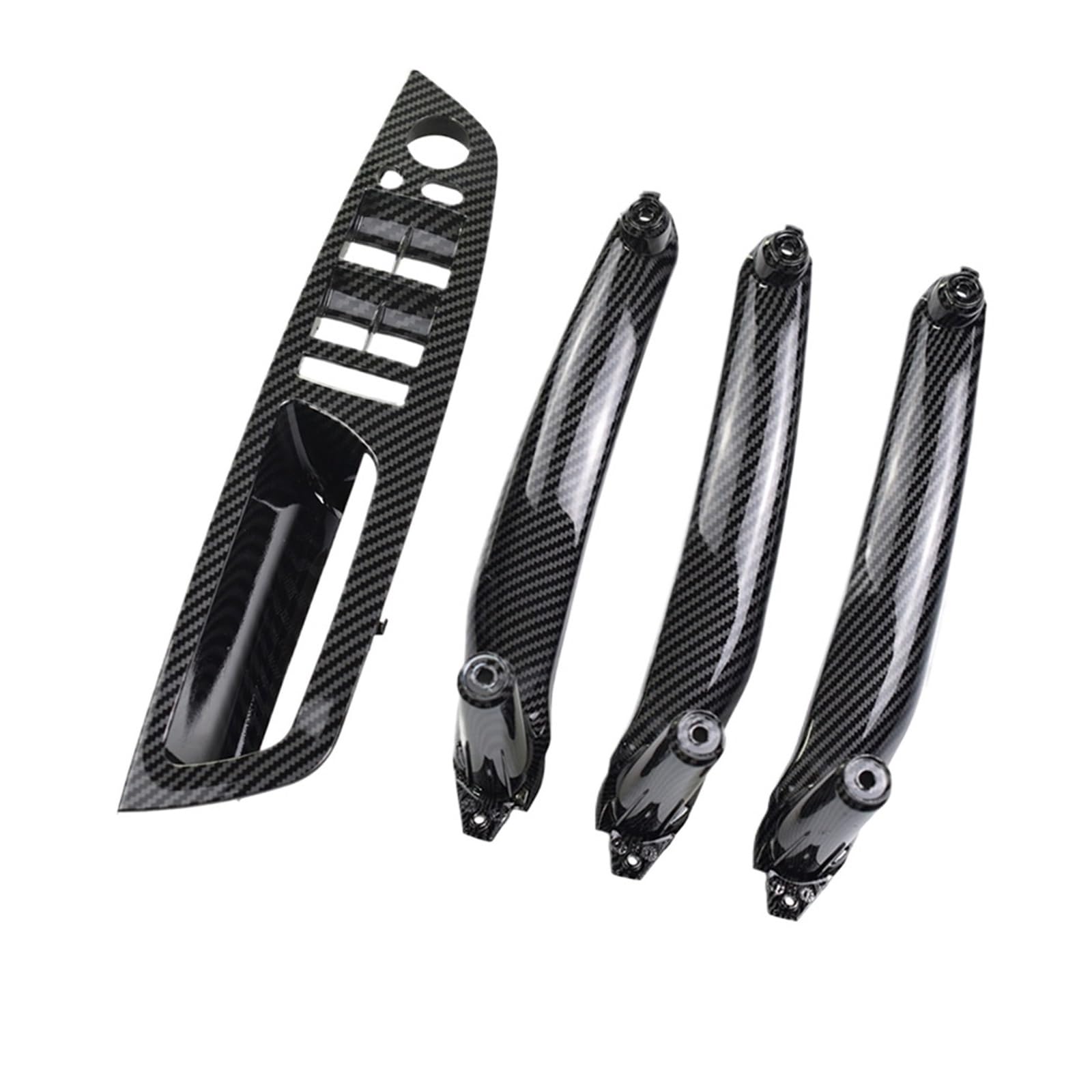 OWENJIAN Auto-Karbonfaser-ABS-Innentür-Armlehnengriff links rechts, Verkleidungszug, kompatibel mit BMW E70 E71 X5 X6 2007–2012 2013 2014(LHD Carbon 4Pcs) von OWENJIAN