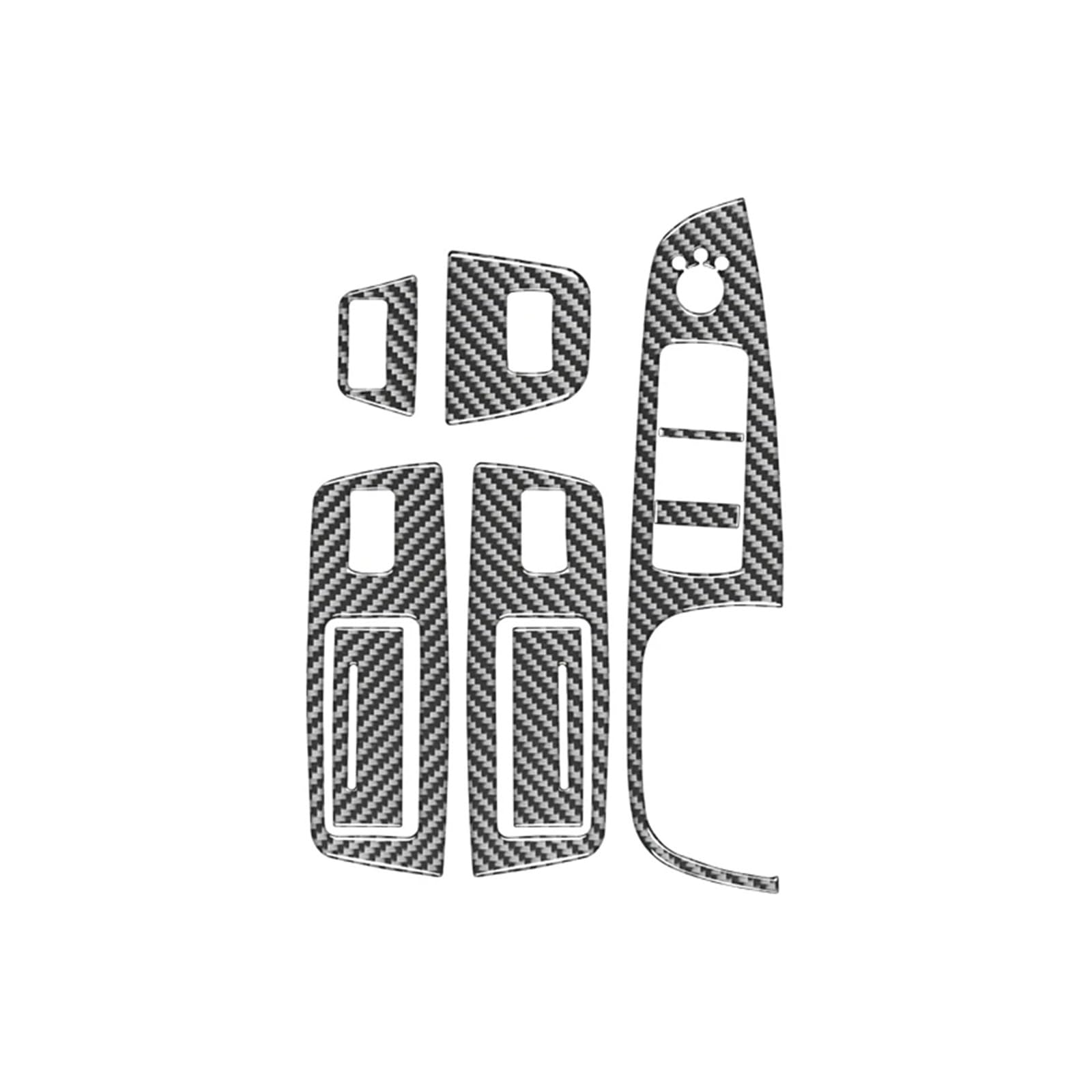 OWENJIAN Kompatibel for Audi Q7 2007–2015, Zubehör, Kohlefaser, Innenraum, Autofenster, Hebe-Bedienfeld, dekorative Aufkleber, Abdeckung, Zierrahmen(Style A(RHD)) von OWENJIAN