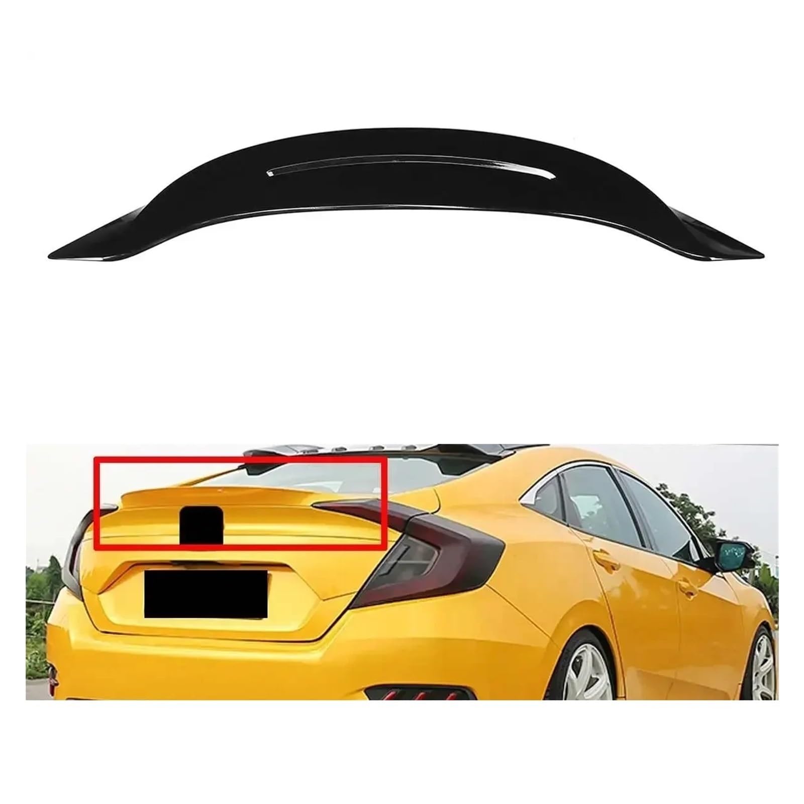 OWENJIAN Kompatibel for Honda Civic 10. Limousine 2016 2017 2018 2019 2020 Spoiler glänzend schwarz ABS Auto Heckkoffer-Boot-Lippenöler Wing Lip Body Kit(Blue1) von OWENJIAN