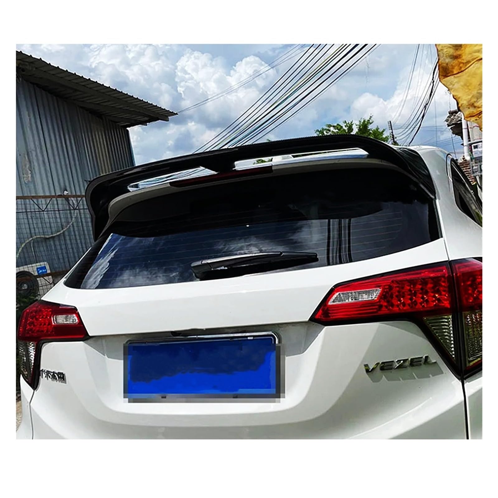 OWENJIAN Kompatibel for Honda VEZEL Fließheck 2016–2020, Heckdeckel, Autoflügel, Entenschwanz-Lip-Spoiler, schwarzes Carbon, Tuning, Außenzubehör, Teil(Unpainted) von OWENJIAN