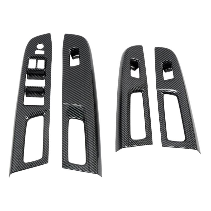 OWENJIAN LHD!! RHD!! Kompatibel for Subaru WRX STI 2015-2020 Carbon Black Türarmlehne Fensterschalter Liftabdeckung Verkleidung Innenraum Autozubehör 4-tlg(RHD) von OWENJIAN