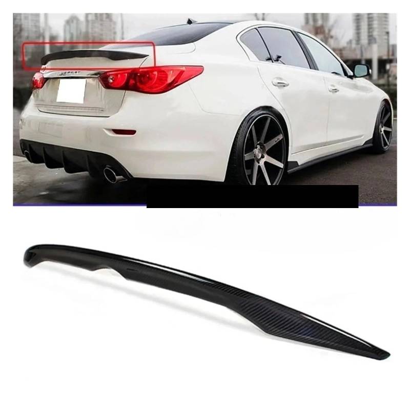 OWENJIAN Real Carbon Fiber Auto Heckspoiler Erweiterung kompatibel for Infiniti Q50 2014-2017 OE Style Heckspoiler Lippe Boot Wing Lip Body Kit(Glossy black1) von OWENJIAN