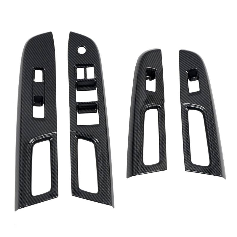 OWENJIAN Universelle LHD/RHD-Türarmlehnen-Fensterschalter-Hebeabdeckung in Carbonschwarz – 4-teiliges Set, kompatibel mit Subaru WRX STI 2015–2020(LHD) von OWENJIAN