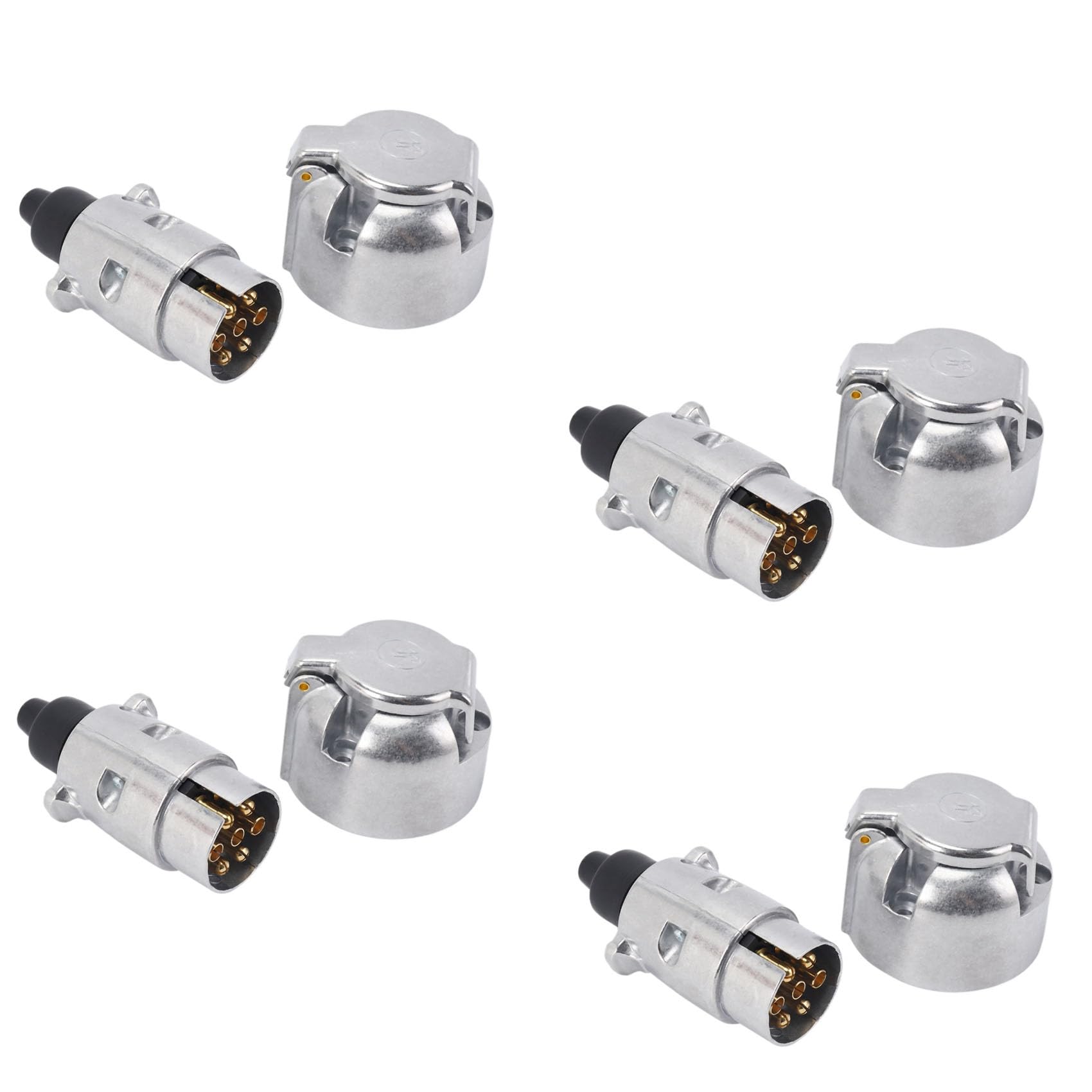 OWERGUG 8X Anhänger Zubehör - 7 Poliger Anhänger Stecker, 12 V Dosen, Anhänger Kupplung zum Abschleppen Von 7 Poligen Metall Anhänger Kupplungen von OWERGUG