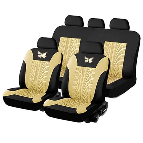 OWNA 9Pcs Auto Leder Sitzbezügesets für Renault Captur I 2014-2018, Sitzbezüge Auflagen Wasserdicht Bequem Atmungsaktiv Schonbezüge Autozubehör,A/Beige von OWNA