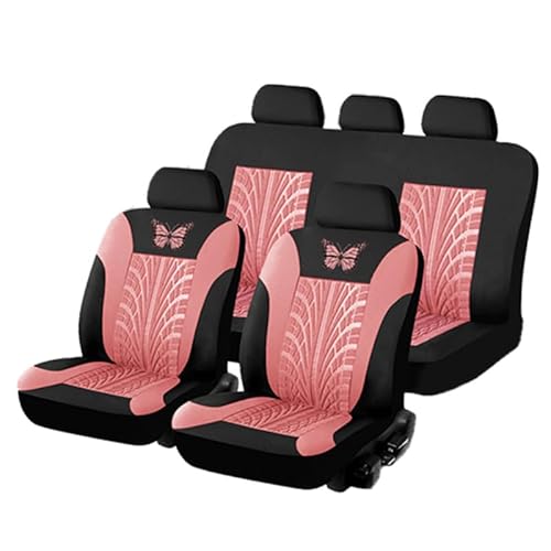 OWNA 9Pcs Auto Leder Sitzbezügesets für Volkswagen VW Beetle/Cabrio/ 2012-2016, Sitzbezüge Auflagen Wasserdicht Bequem Atmungsaktiv Schonbezüge Autozubehör,A/Pink von OWNA