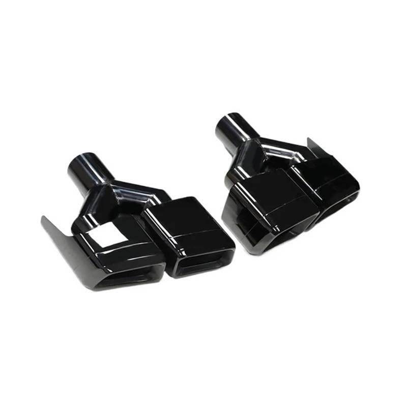 2 STÜCKE Kompatibel for Mercedes -Benz C-Klasse E-Klasse CLS-Klasse Auspuff-Tuning E63 C63 CLS63 4 Out Quadratisches Endrohr Edelstahl Schalldämpfer(Y Type Black) von OWYTNRCJ