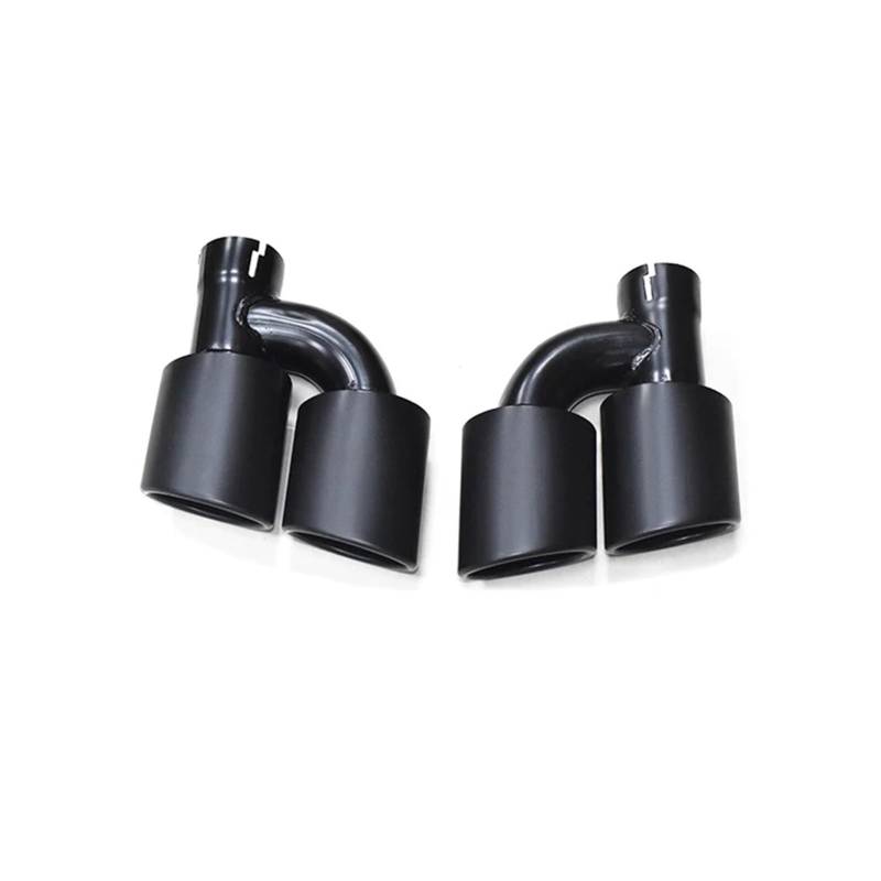 2 Stück/Set 304 Edelstahl Auto Heck Doppelauspuffrohr Kompatibel for Audi A4 A5 A6 A7 Bis S4 S5 S6 S7 Schwarze Schalldämpferspitze 60mm Endrohr(Black D) von OWYTNRCJ