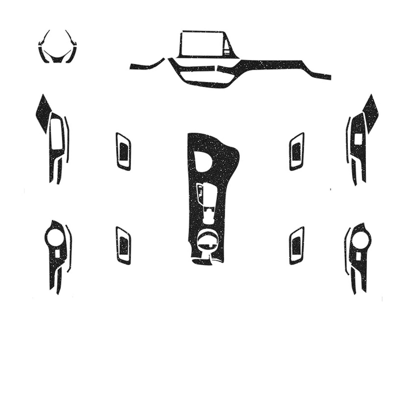 Auto-Innenaufkleber, kompatibel mit Toyota CHR AX10 2017–2025, Hebefensterverkleidung, Aufkleber, Getriebe, Armaturenbrett, Schutzfolie, Autozubehör(Flash Point Black) von OWYTNRCJ