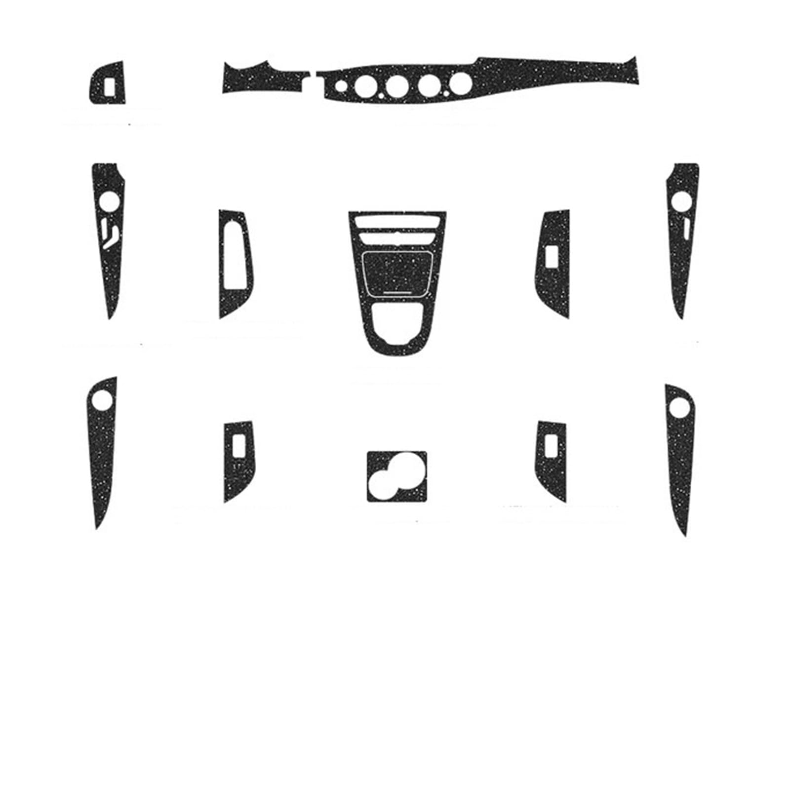 Auto-Innenraum-Aufkleber, kompatibel mit Mercedes-Benz E-Klasse W213 2017–2025, Hebefensterverkleidung, Aufkleber, Getriebefolie, Auto-Zubehör(Flash Black) von OWYTNRCJ