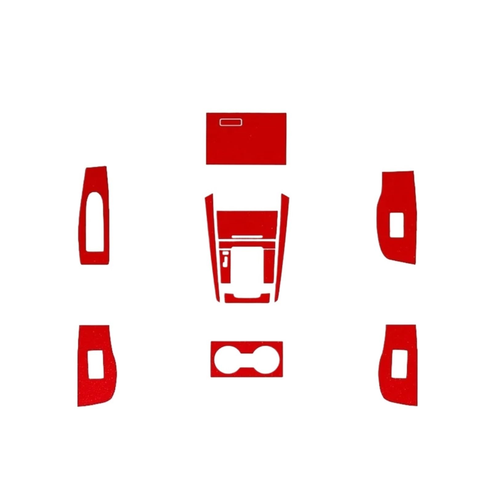 Kohlefaser-kompatibel for Mazda CX30 CX-30 Autofolie, Innenaufkleber, Mittelkonsole, Getriebeaufbewahrungsbox, Kick-Tür-/Fensterheber-Panel(Pure red,LHD) von OWYTNRCJ