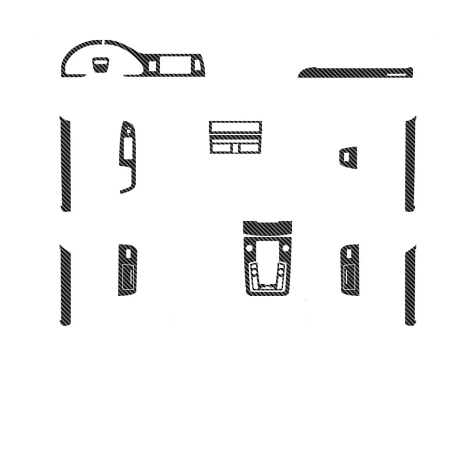 Kompatibel for Audi Q7 2009–2015, Auto-Innenaufkleber, zentrales Bedienfeld, Getriebetür, Lenkrad, Luftrückseite, Entlüftungsblende, Auto-Filmabdeckung(3D black b Style,RHD) von OWYTNRCJ