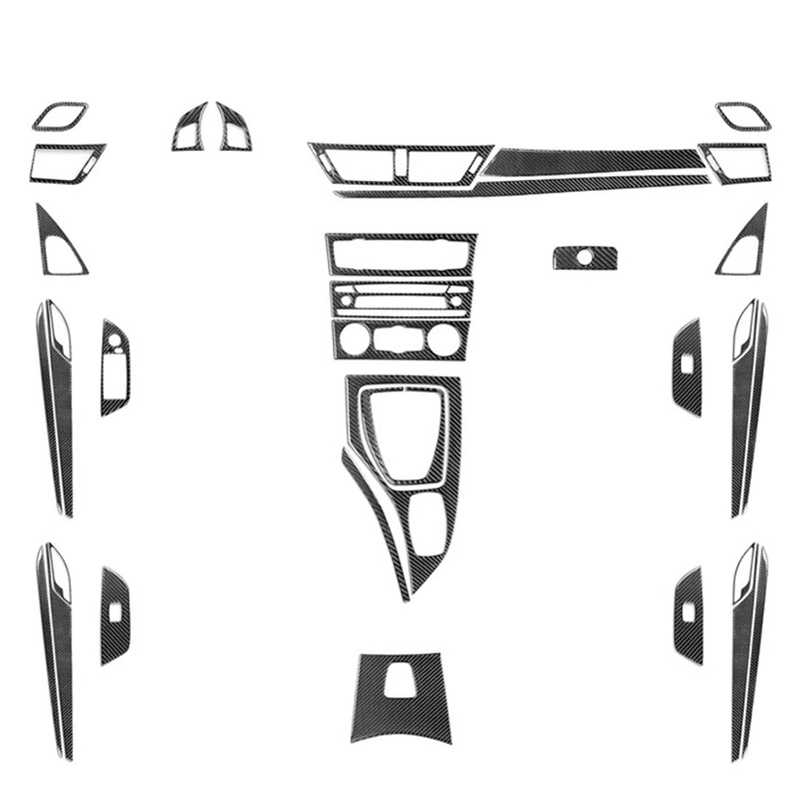 Kompatibel for BMW X1 E84 2013-2015 Komplettset Carbonfaser-Autoinnenausstattung Aufkleber 1 Set(Full Set LHD) von OWYTNRCJ