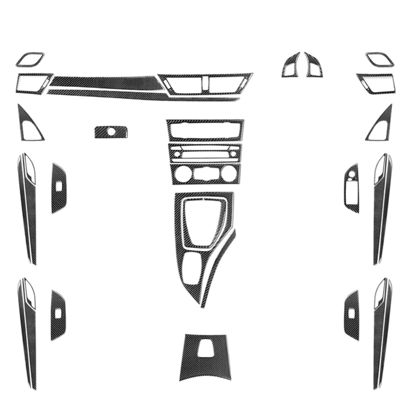 Kompatibel for BMW X1 E84 2013-2015 Komplettset Carbonfaser-Autoinnenausstattung Aufkleber 1 Set(Full Set RHD) von OWYTNRCJ