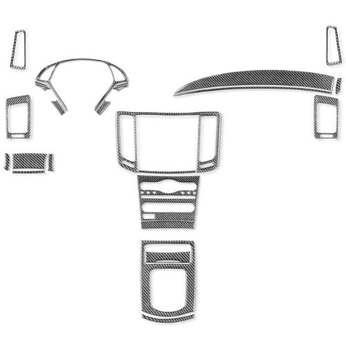 Kompatibel mit Infiniti G37 G25 G35 Q60, 24-teiliges Carbonfaser-Innenraum-Mittelkonsolen-Schaltknauf-Panel-Trimmabdeckung, Autozubehör-Aufkleber von OWYTNRCJ