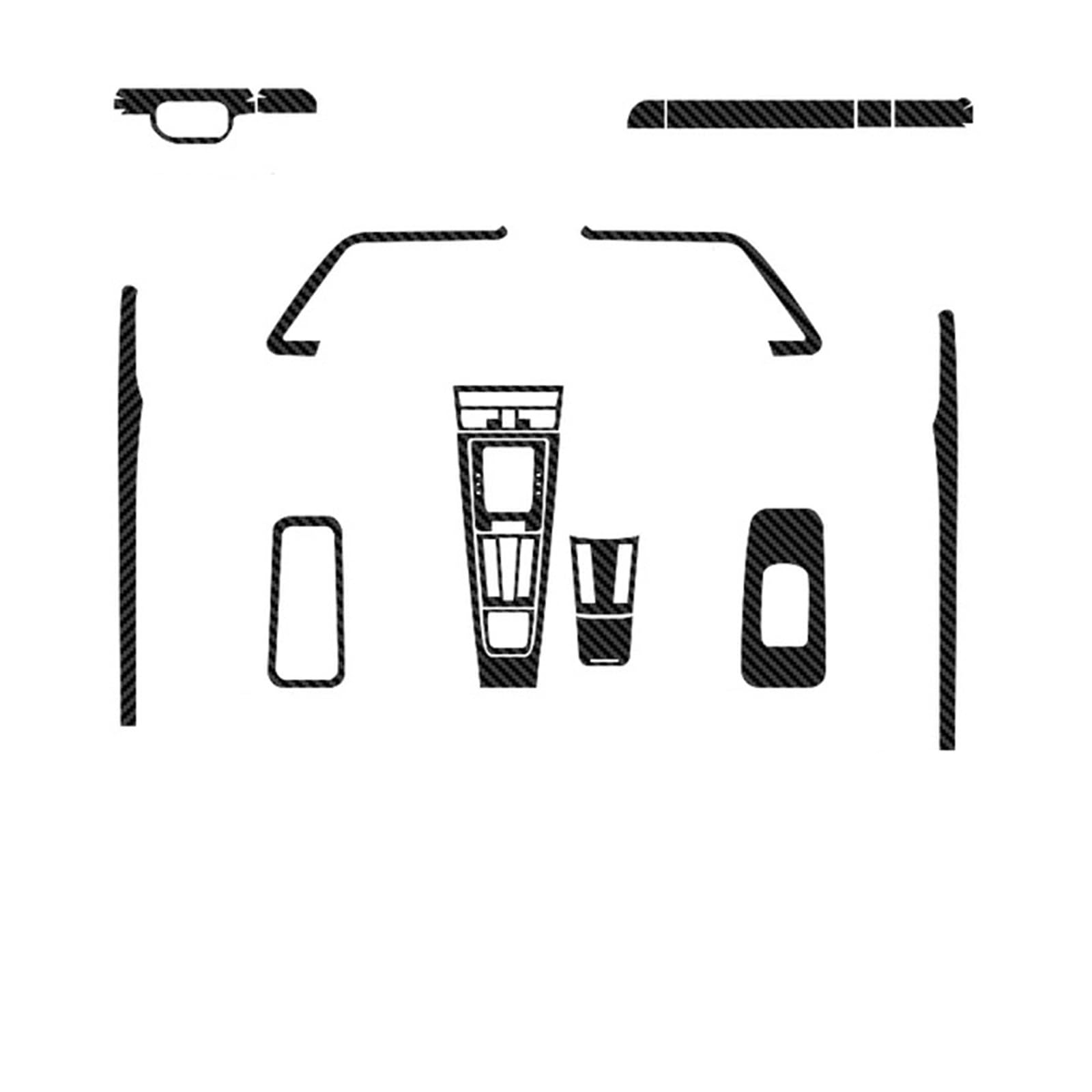 Kompatibel mit Porsche-718 -Boxster -Cayman 2016-2025 Auto-Innenaufkleber, Hebefensterverkleidung, Aufkleber, Getriebeschutzfolie, Autozubehör(Carbon Black) von OWYTNRCJ