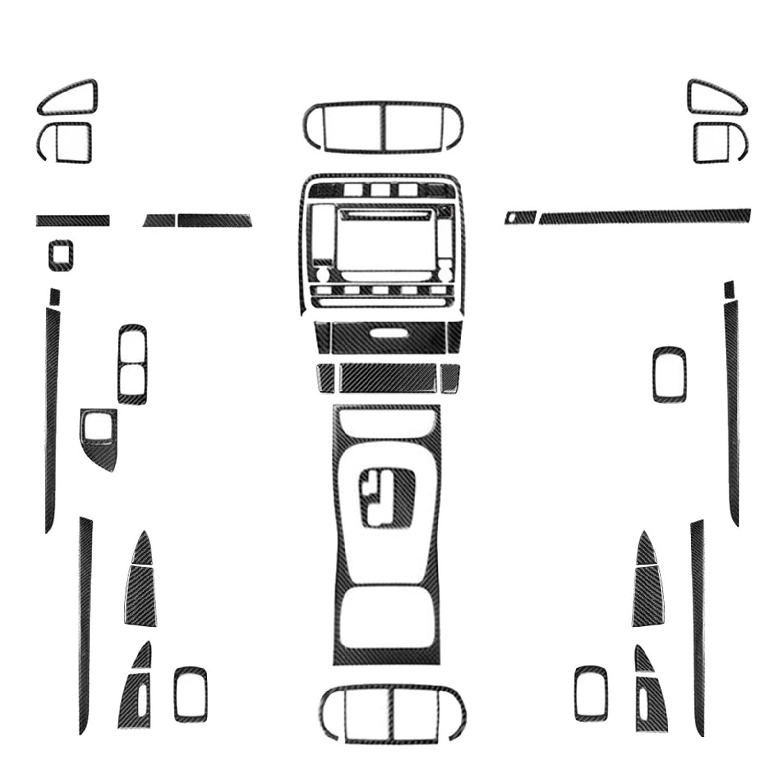 Kompatibel mit Porsche Cayenne Sport SUV 2003-2010, Carbon Fiber Schalthebel Luftauslässe Panel Set Auto Innen Zubehör Aufkleber(LHD) von OWYTNRCJ