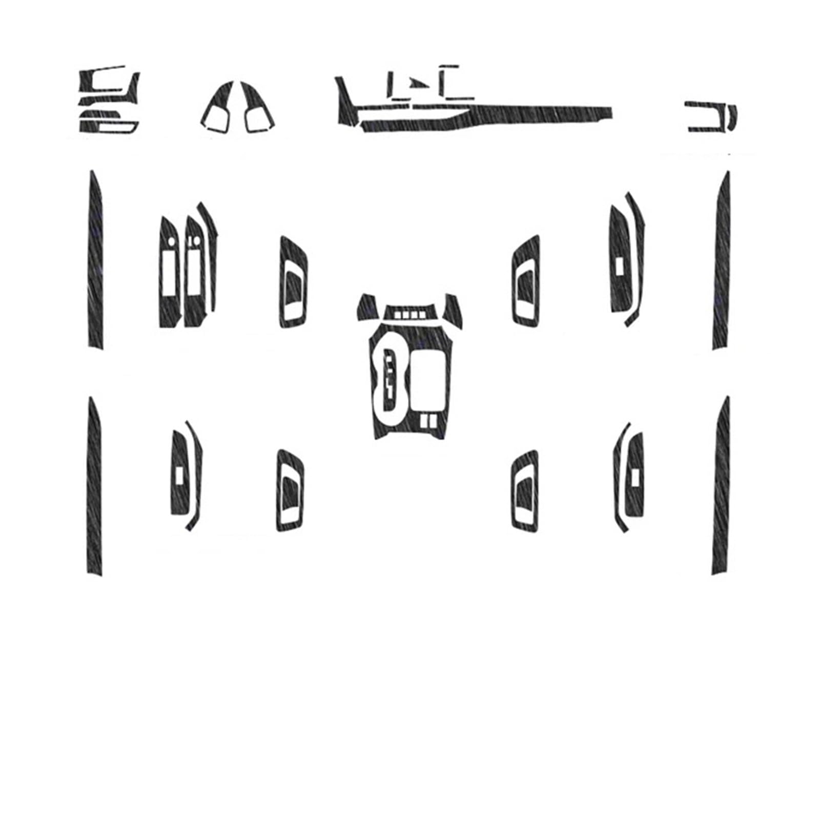 Kompatibel mit Toyota -Highlander -Kluger XU50 XU70 2015-2025 Auto-Innenaufkleber, Hebefensterverkleidung, Aufkleber, Getriebeverkleidung, Innentürgrifffolie(Black 15-20) von OWYTNRCJ