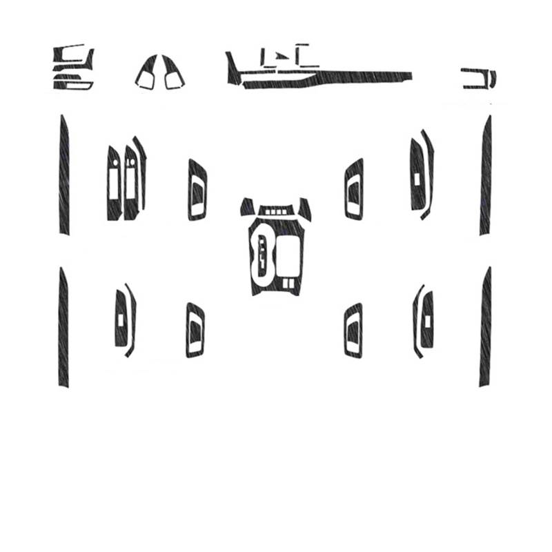 Kompatibel mit Toyota -Highlander -Kluger XU50 XU70 2015-2025 Auto-Innenaufkleber, Hebefensterverkleidung, Aufkleber, Getriebeverkleidung, Innentürgrifffolie(Black 15-20) von OWYTNRCJ