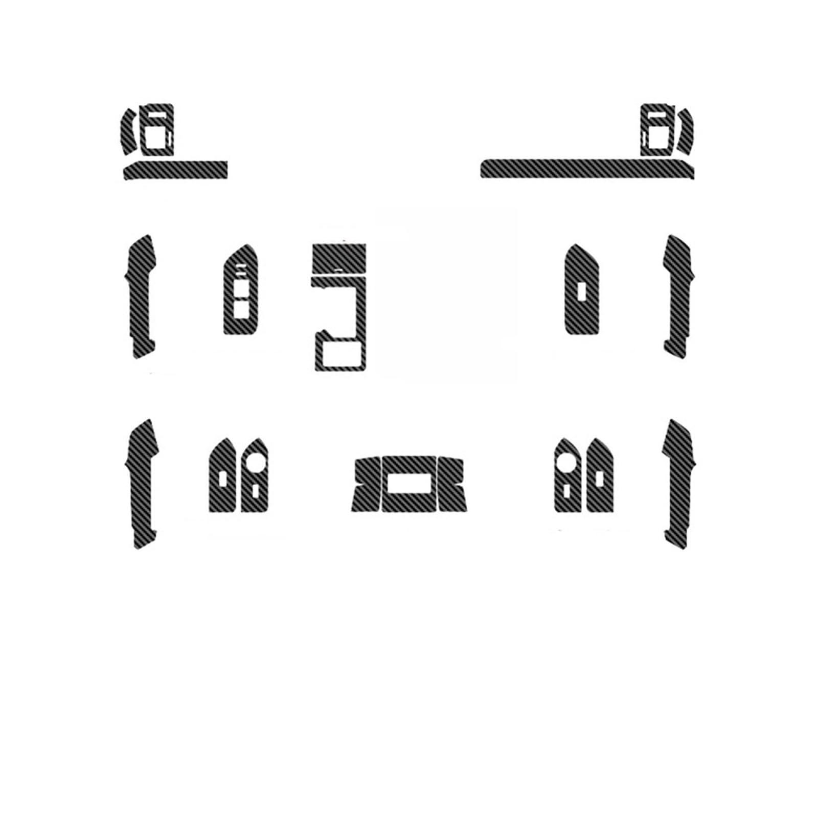 Kompatibel mit Toyota -Prado J150 2010-2022 Auto-Innenaufkleber, Hebefensterverkleidung, Aufkleber, Getriebefolie, internes Autozubehör(Carbon Black A) von OWYTNRCJ