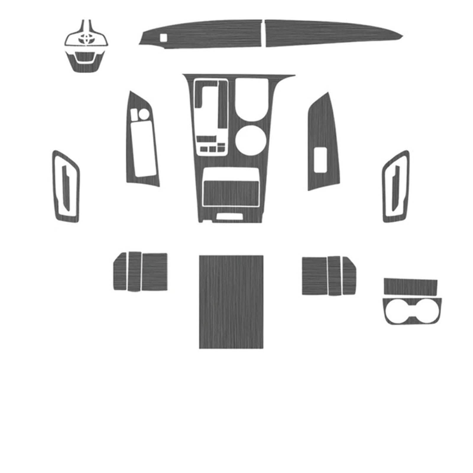 Kompatibel mit Toyota -Sienna -XL40 2021-2023 Auto-Innenaufkleber, Hebefensterverkleidung, Aufkleber, Getriebeschutzfolie, Zubehör(Black) von OWYTNRCJ