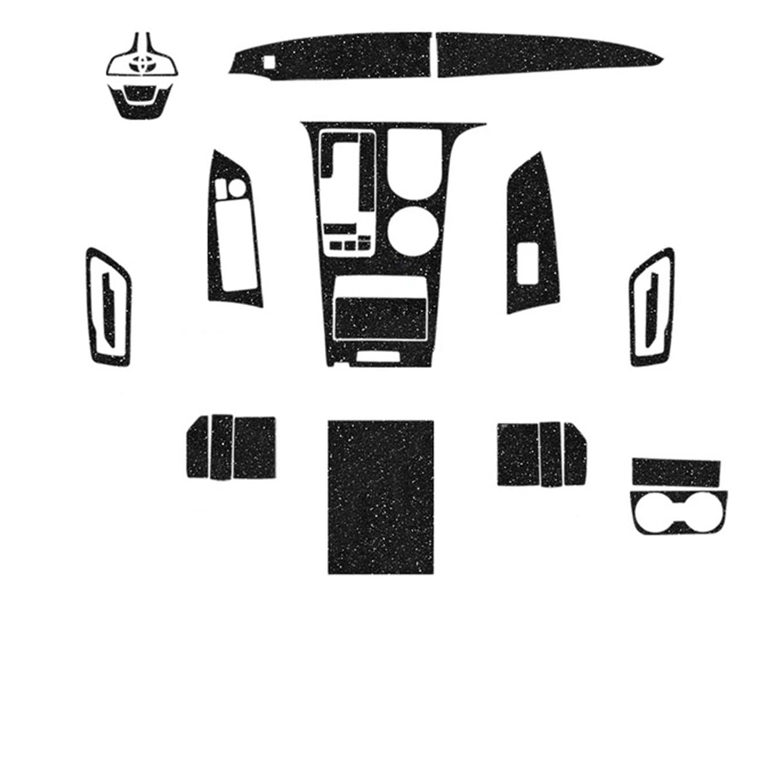 Kompatibel mit Toyota -Sienna -XL40 2021-2023 Auto-Innenaufkleber, Hebefensterverkleidung, Aufkleber, Getriebeschutzfolie, Zubehör(Flash Point Black) von OWYTNRCJ