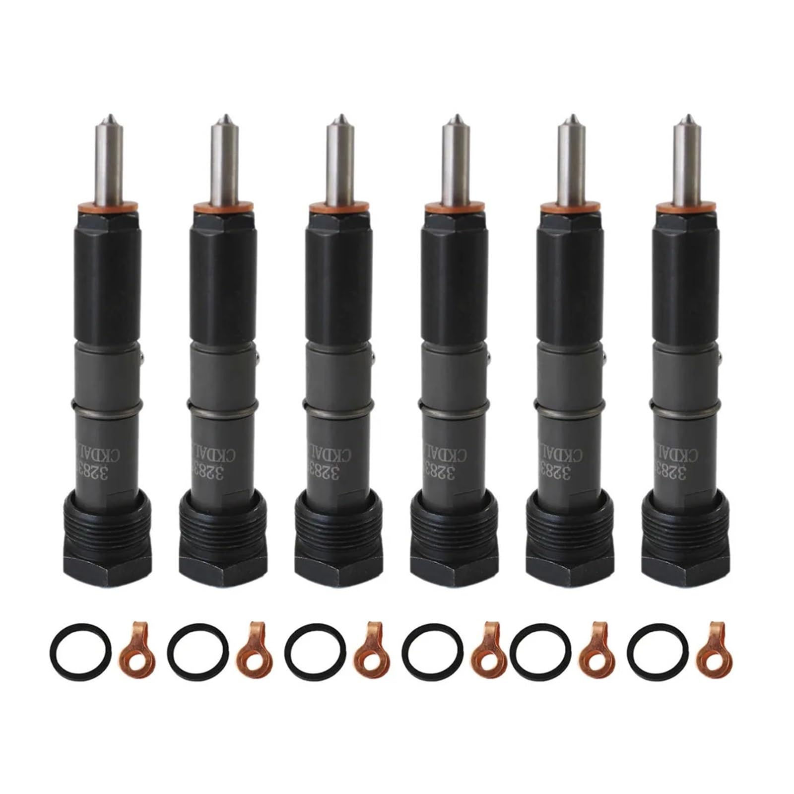 OWYTNRCJ 6-teiliges Einspritzdüsen-Set und Ring-Set KDAL59P6 3283562, kompatibel mit Cummins 5.9L KDAL59P6 Düsenhalter P7100 von OWYTNRCJ