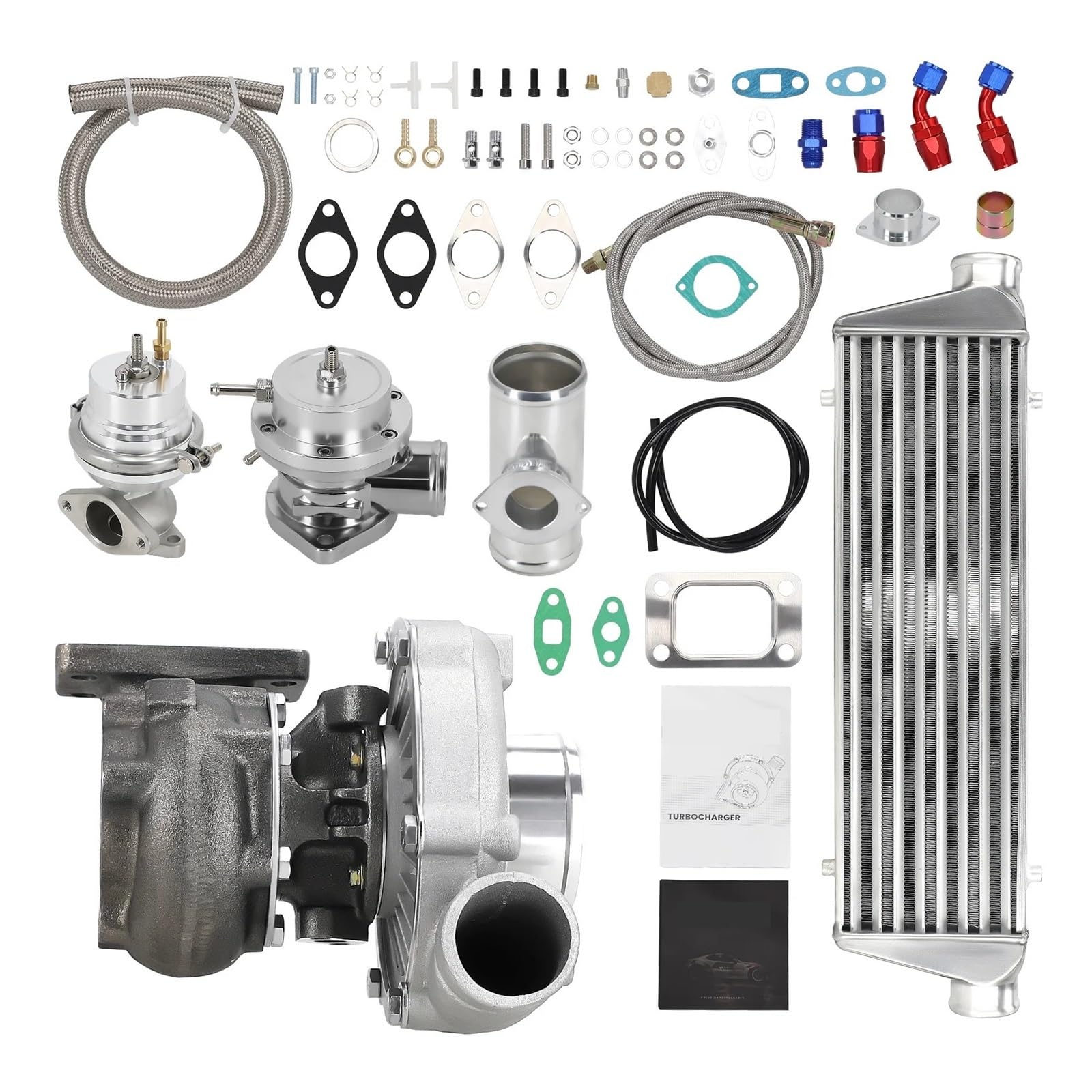 OWYTNRCJ T3 T4 T04E Allzweck-Turbolader + Wastegate + Ladeluftkühler + BOV + Ölleitungssatz von OWYTNRCJ