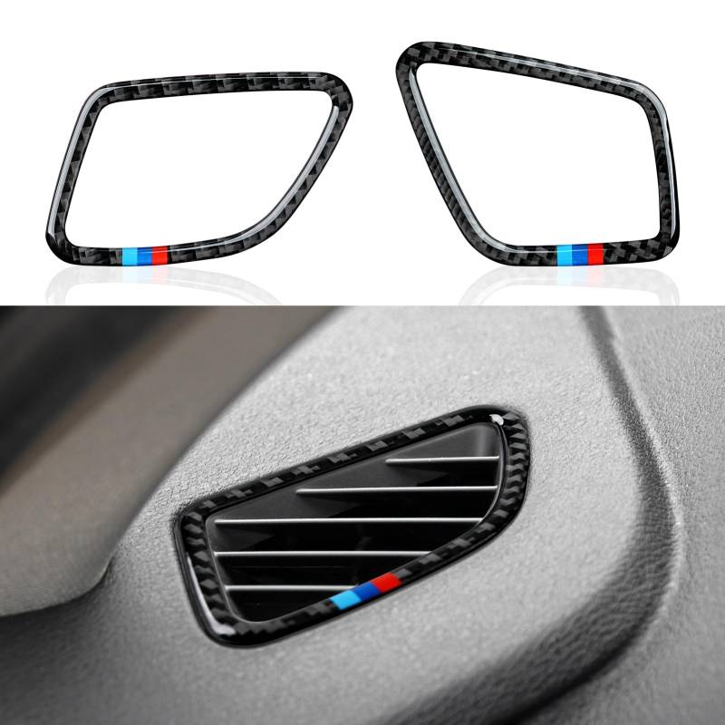 2PCS Auto Air Vent Aufkleber Armaturenbrett Abdeckung Cover Kohlefaser Decal Trim passt Kompatibel mit BMW X3 F25 (2011-2017) / X4 F26 (2014-2018) Interieur Zubehör von OYDDL