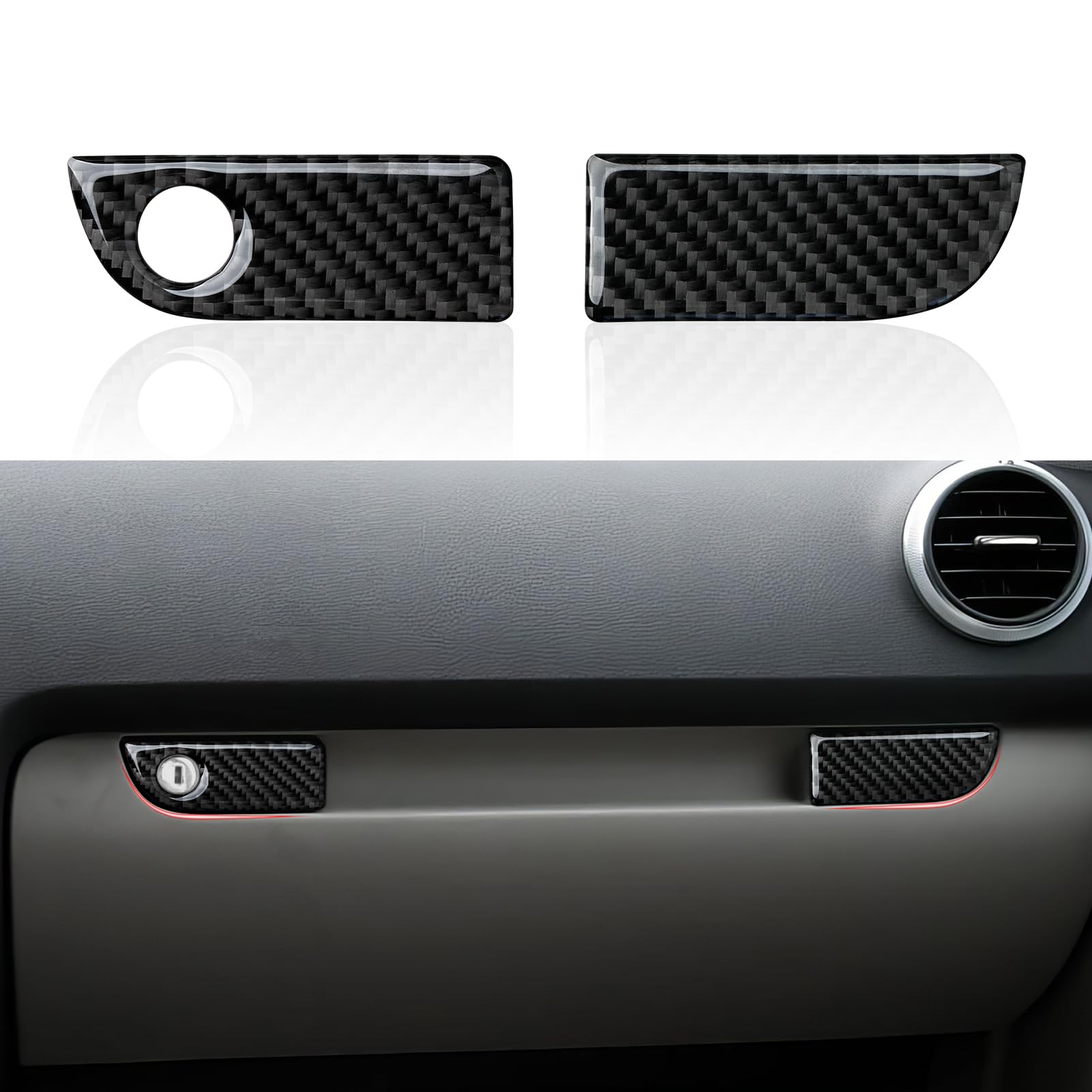 2PCS Auto Beifahrersitz Aufbewahrungsbox Panel Aufkleber Cover Kohlefaser Trim Kompatibel mit Audi A3(2004-2012) / S3(2008-2012)/RS3 (2011-2012) Interieur Zubehör von OYDDL