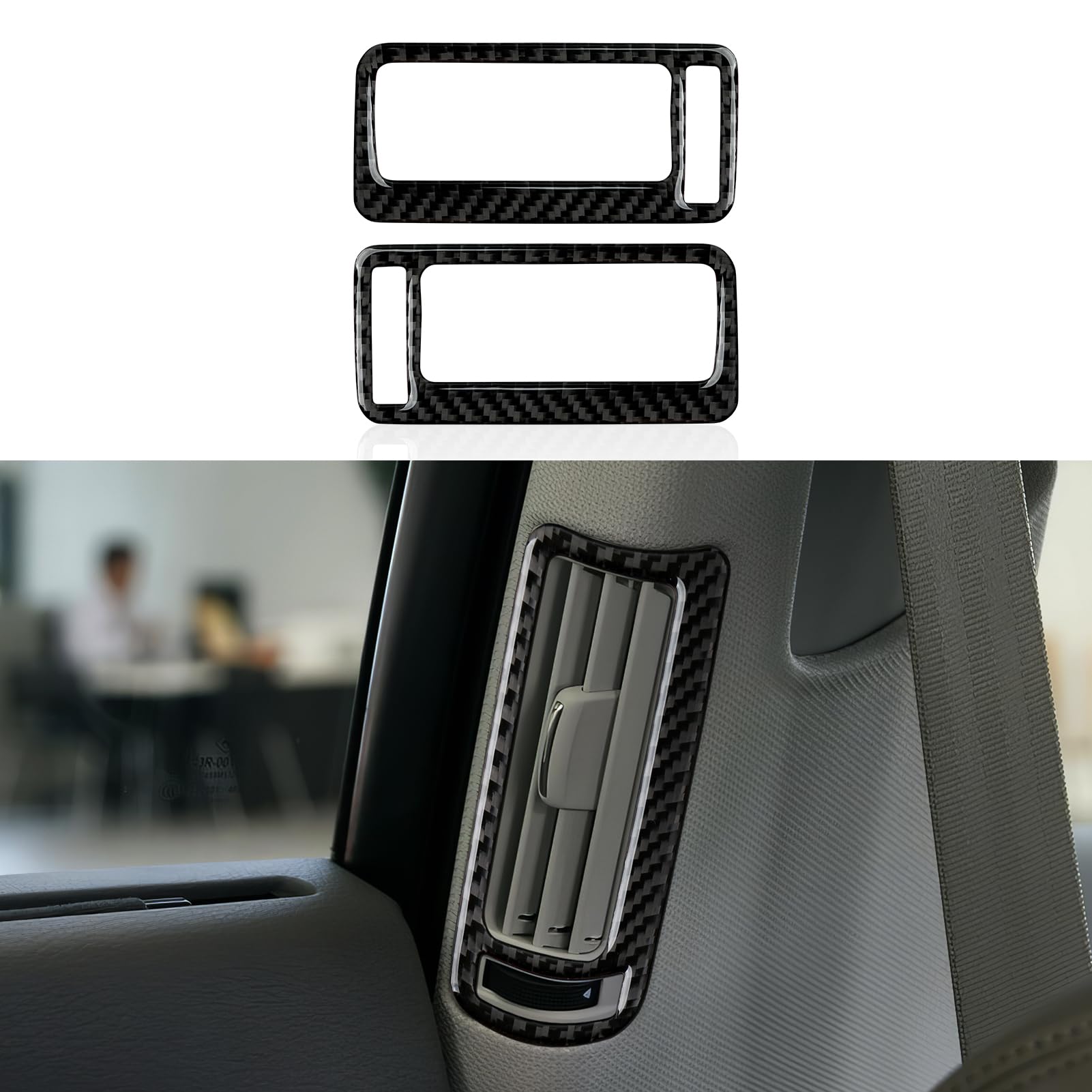 2PCS Auto Entlüftung Aufkleber Trim Cover Kohlefaser Decals Kompatibel mit A6 C6(2005-2011) /S6 C6(2006-2010) /RS6 C6 (2008-2010) Interieur Zubehör von OYDDL