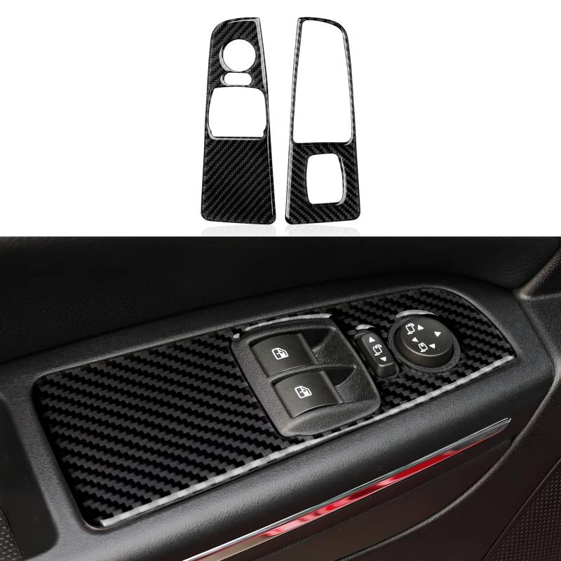 2PCS Auto Fensterheber Trim Schalter Panel Aufkleber Cover Kohlefaser Kompatibel mit Fiat Bravo 2007 2008 2009 2010 2011 2012 2013 2014 Interieur Zubehör von OYDDL