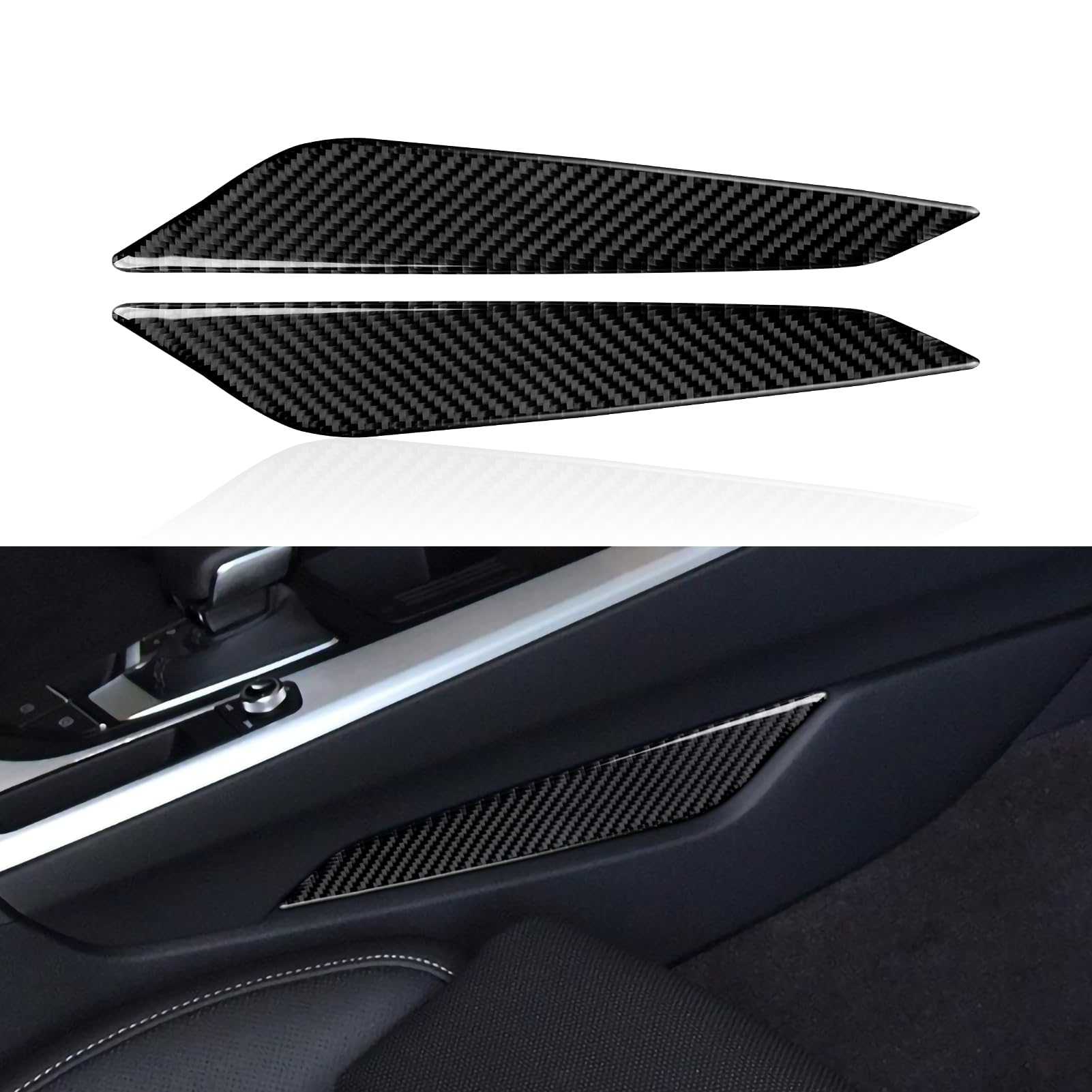 2PCS Auto Kohlefaser Mittelkonsolen Schalthebel Aufkleber Abdeckung Sides Panel Cover Trim Kompatibel mit Audi A4 B9 2017 2018 2019 Interieur Zubehör von OYDDL