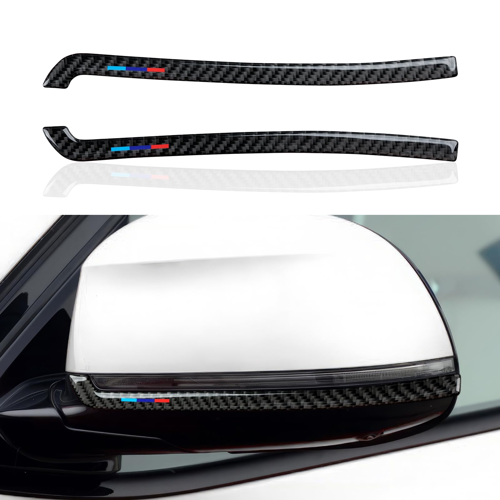 2PCS Auto Rückspiegel Stoßstange Aufkleber Abdeckung Cover Carbon Fiber Decal Trim passt Kompatibel mit BMW X3 F25 (2011-2017)/ X4 F26 (2014-2018) Zubehör von OYDDL