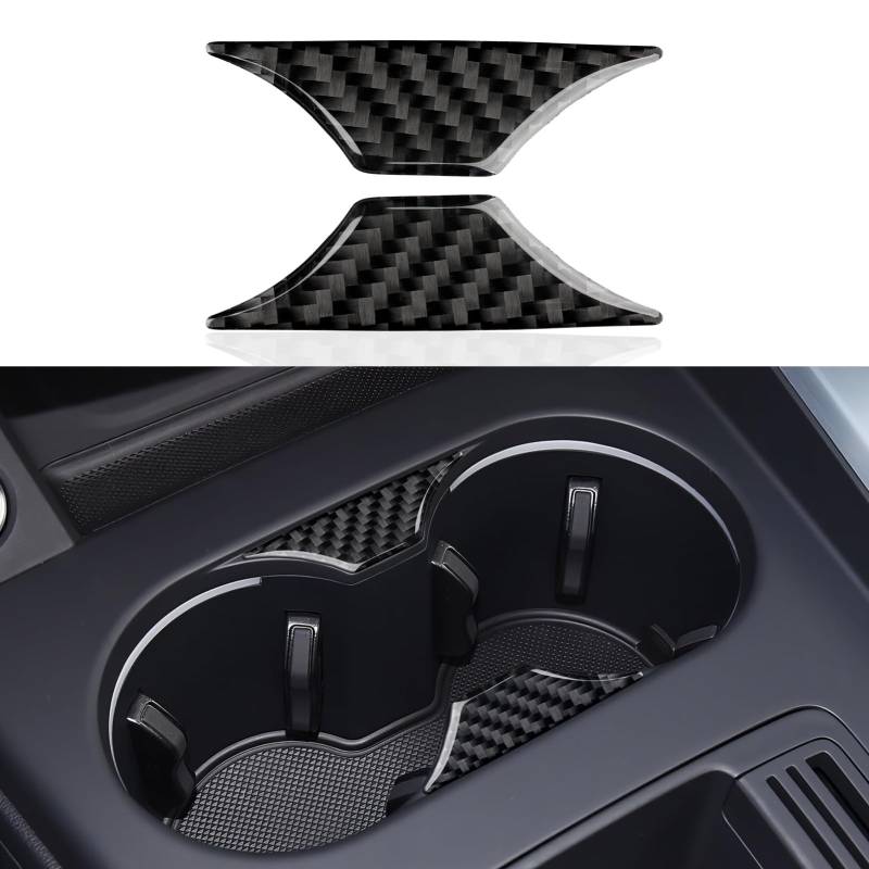 2PCS Auto Wasserbecher Innen Entlüftung Cover Kohlefaser Aufkleber Trim Kompatibel mit A4(2016-2025)/S4(2016-2025)/RS4(2017-2025)/A5(2017-2024)/S5(2016-2025)/RS5(2017-2025) Interieur Zubehör von OYDDL