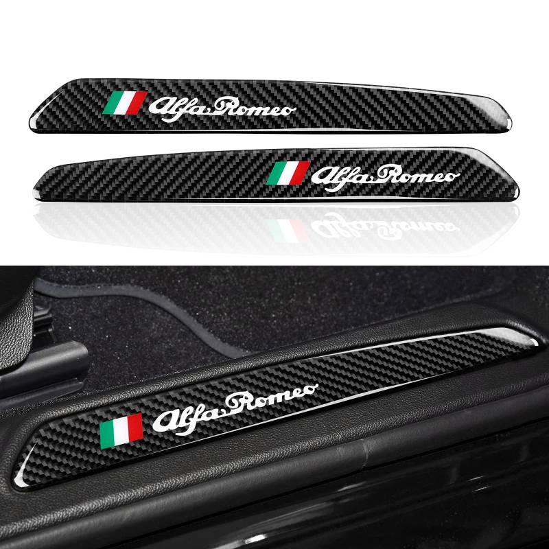 2PCS Schutzleisten Carbon Fiber Auto Einstiegsleisten Aufkleber Autotür Schritt Platte Abdeckung für Alfa Romeo Giulia 2017 2018 2019 2020 Zubehör - Stelvio Nicht GEEIGNET von OYDDL