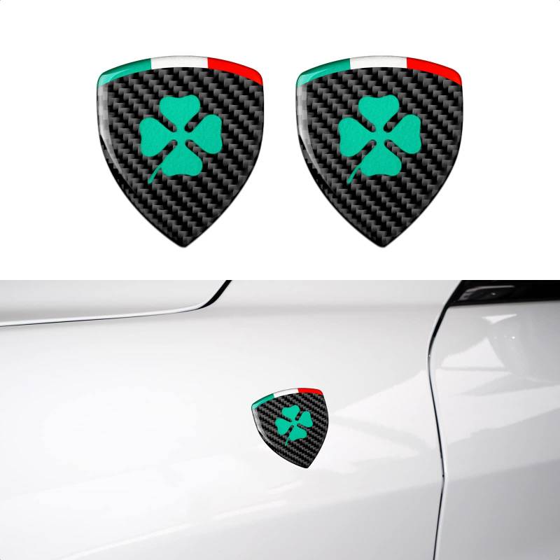 2PCS Universal Aufkleber Emblem Kompatibel mit Alfa Romeo 147 GT Brera 155 156 159 166 Giulia Mito Giulietta Spider 3D Abzeichen Schild Aufkleber von OYDDL