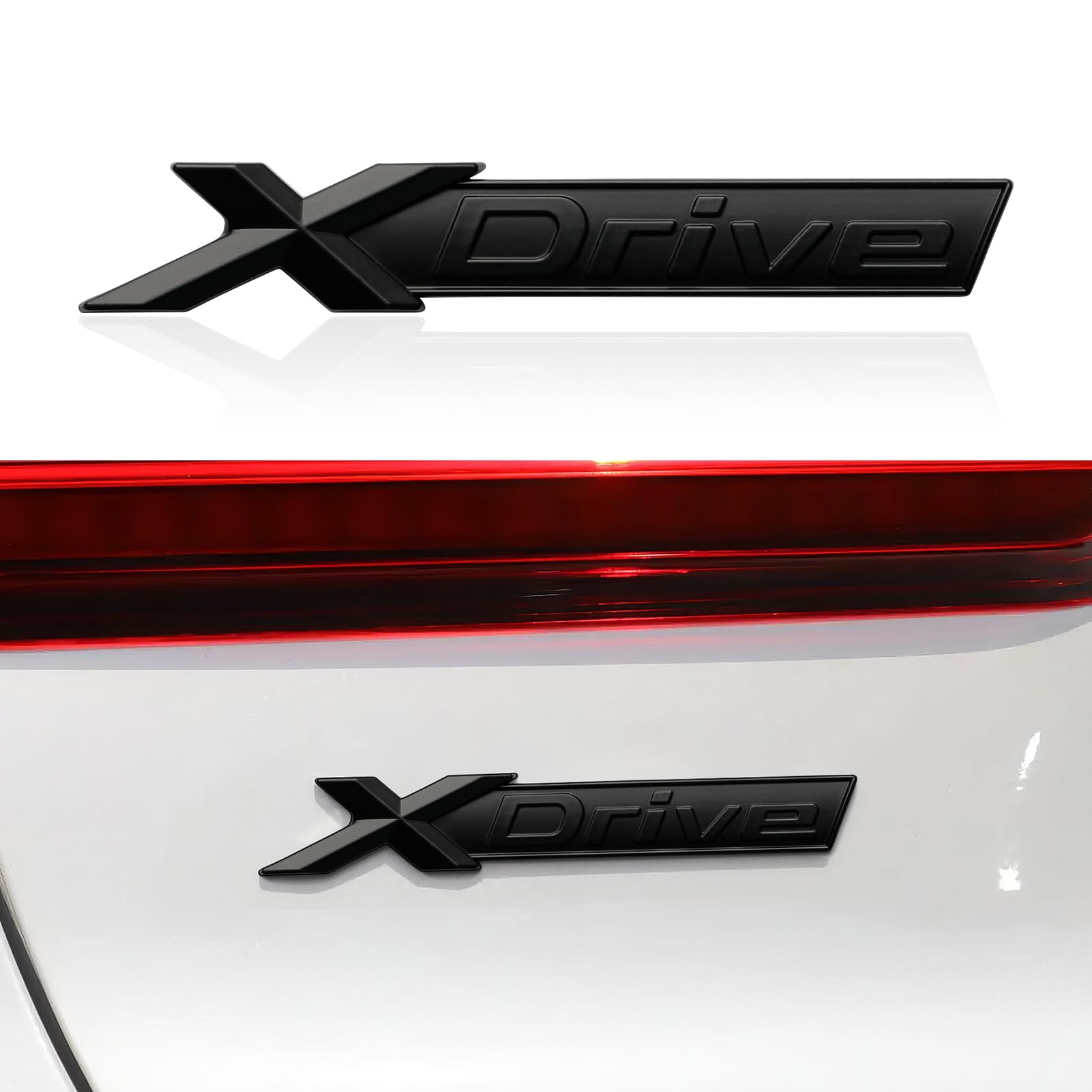 3D XDRIVE Auto Metall Chrom Schriftzug Emblem Schwarz Aufkleber Replacement Kompatibel mit BMW X1 X3 X4 X5 X6 X7 E70 E90 F10 F15 F25 F30 F48 Zubehör (Schwarz Matt) von OYDDL