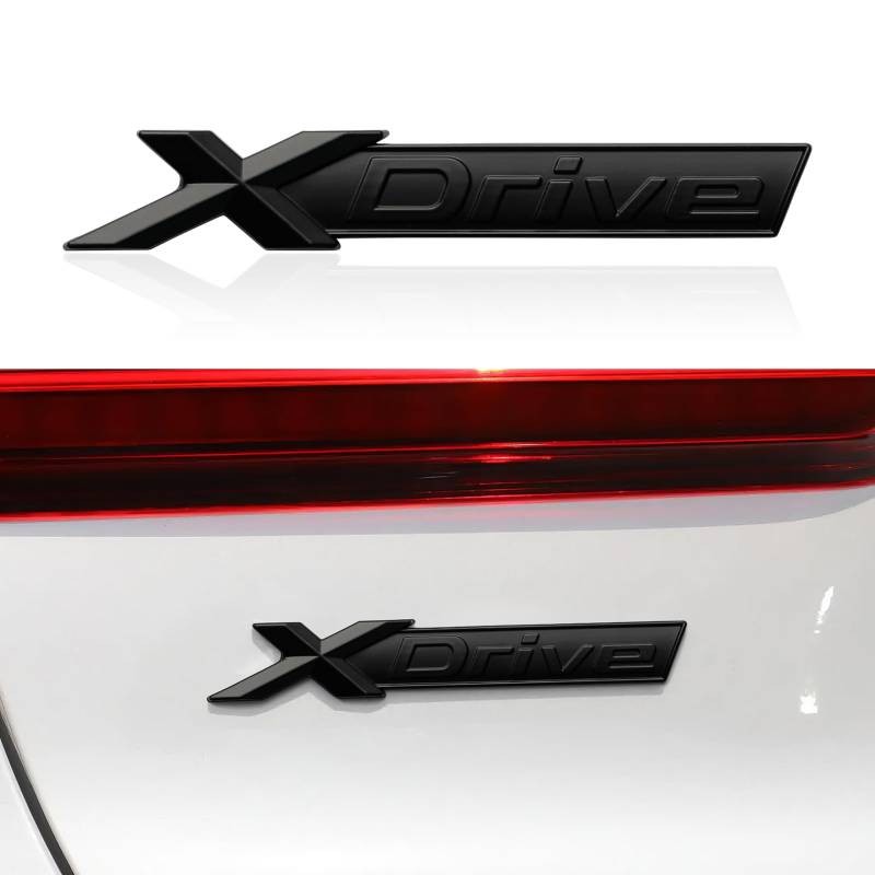 3D XDRIVE Auto Metall Chrom Schriftzug Emblem Schwarz Aufkleber Replacement Kompatibel mit BMW X1 X3 X4 X5 X6 X7 E70 E90 F10 F15 F25 F30 F48 Zubehör (Schwarz Matt) von OYDDL