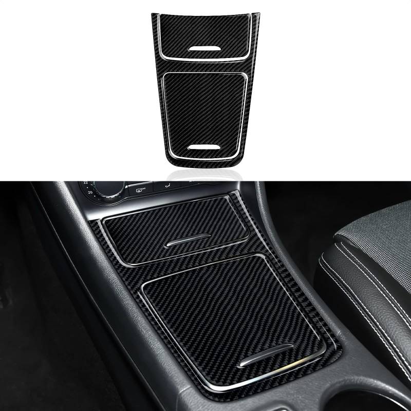 3PCS Auto Schalttafel Abdeckung Mittelkonsole Cover Kohlefaser Aufkleber passt Kompatibel mit Mercedes Benz A Klasse (2012-2018) CLA (2013-2019) GLA (2015-2020) Zubehör von OYDDL